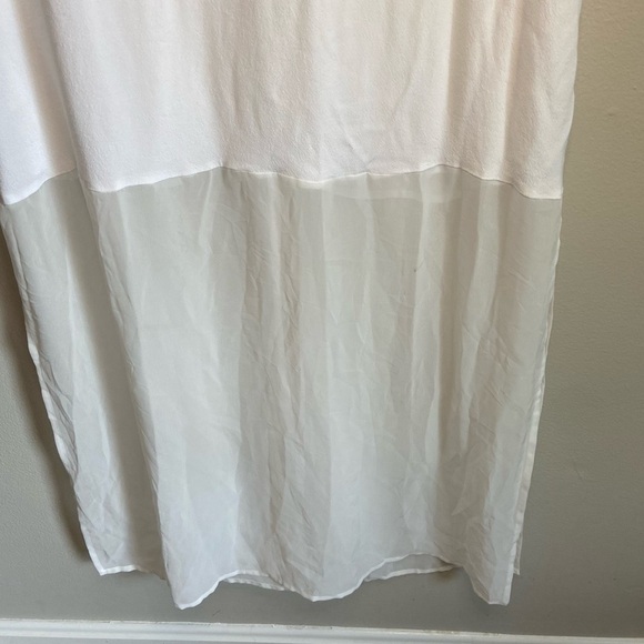 Fifth & Park White Button Down Collared Sheer Maxi Dress - Picture 6 of 11